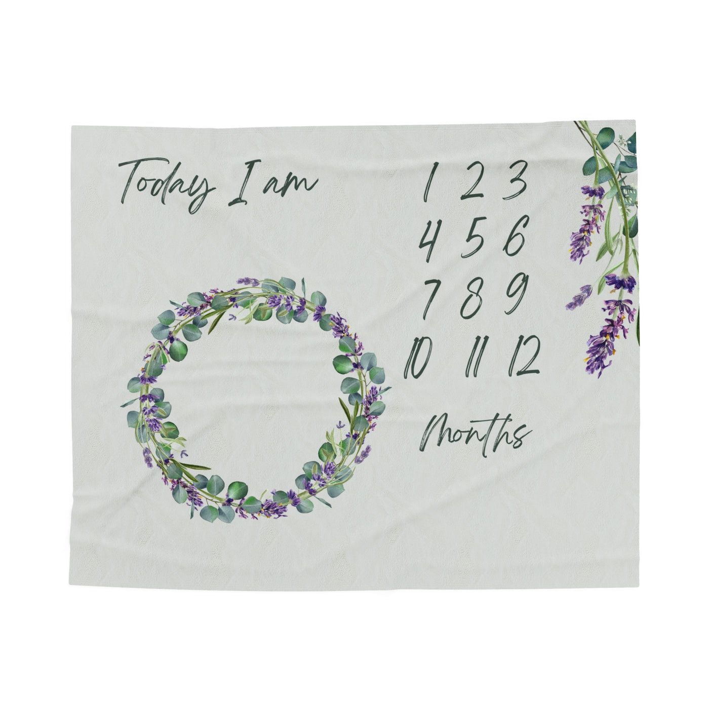 Milestone Velveteen Plush Blanket | Floral Wreath