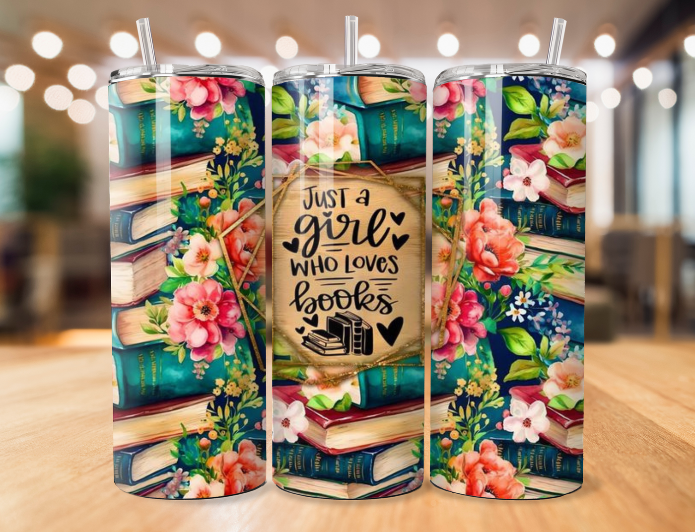 20 OZ Tumbler -Just a Girl Who Loves Books