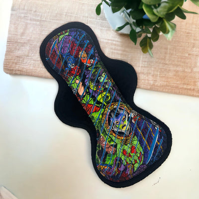 Bad To The Bones- GUSHER- Cotton Lycra Topped, Menstrual Cloth Pad- SEVERAL SIZES