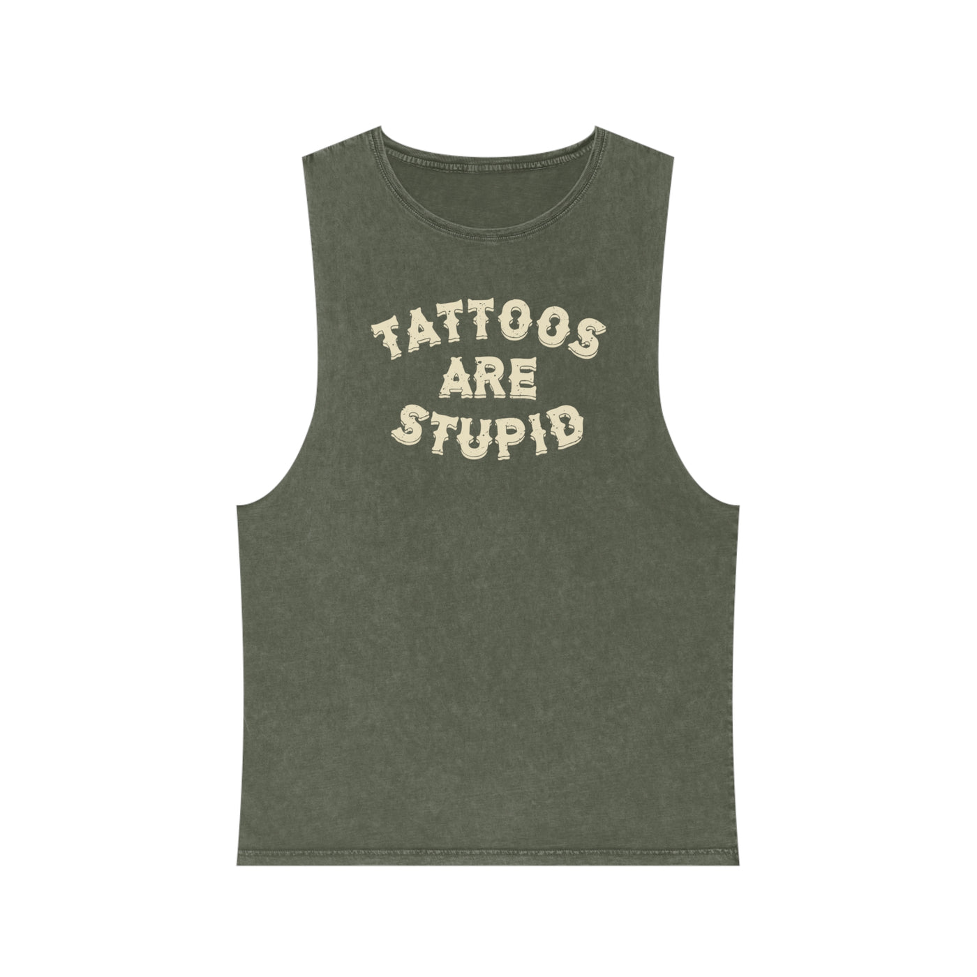 Unisex Stonewash Tank Top | Tattoos Are Stupid