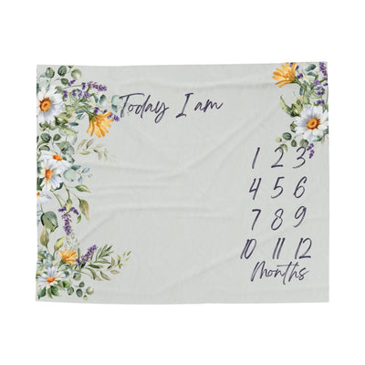 Milestone Floral Velveteen Plush Blanket