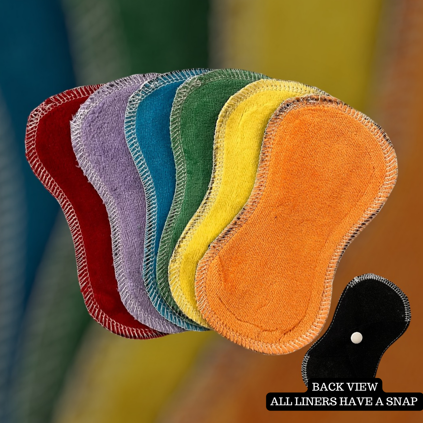 Rainbow Liner Kit - Cotton Velour Topped, Washable Cloth Pad