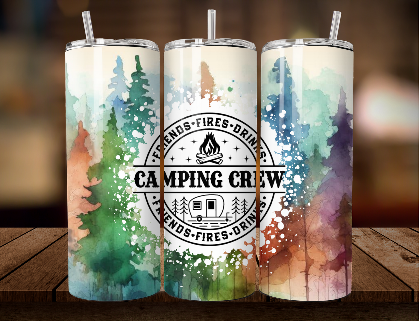 20 OZ Tumbler - Camping Crew ~ Tree Tops - Original Design