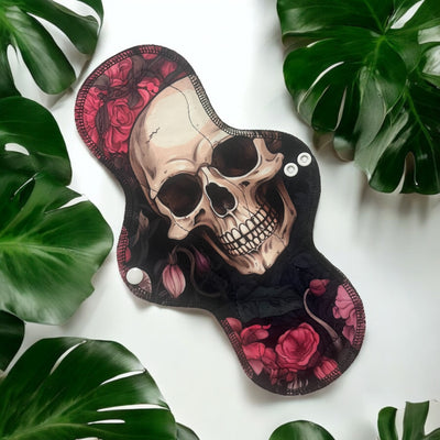 Pink Skull - Pique Topped , Washable Cloth Pad- SEVERAL SIZES