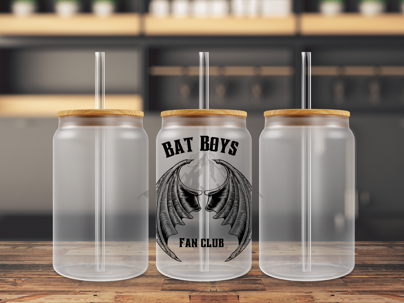 16oz Libbey glass can - Bat Boys Fan Club